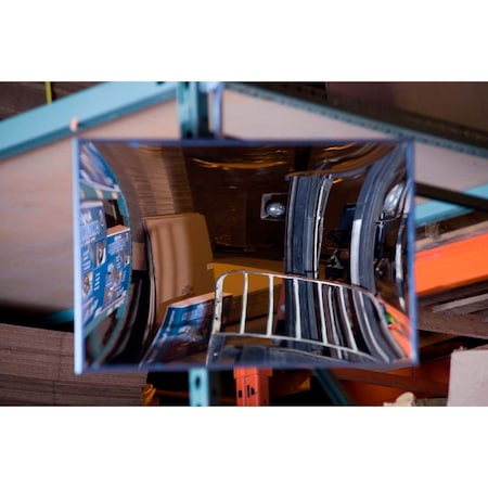 Global Industrial Rectangular Flat Acrylic Convex Mirror, Indoor, 16x24 670561